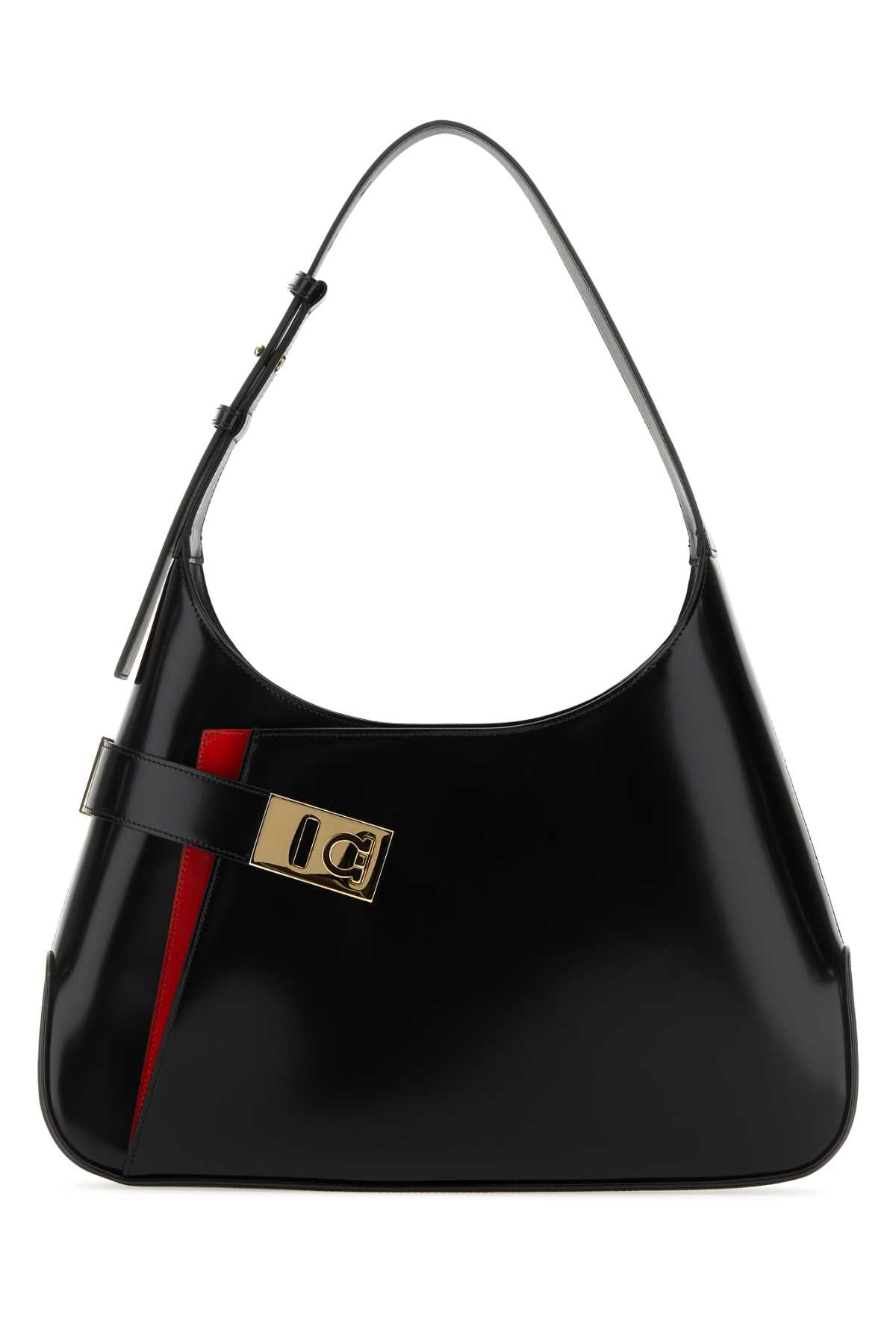 Salvatore Ferragamo Women Black Leather Large Arch Shoulder Bag - JUSTLUXURY