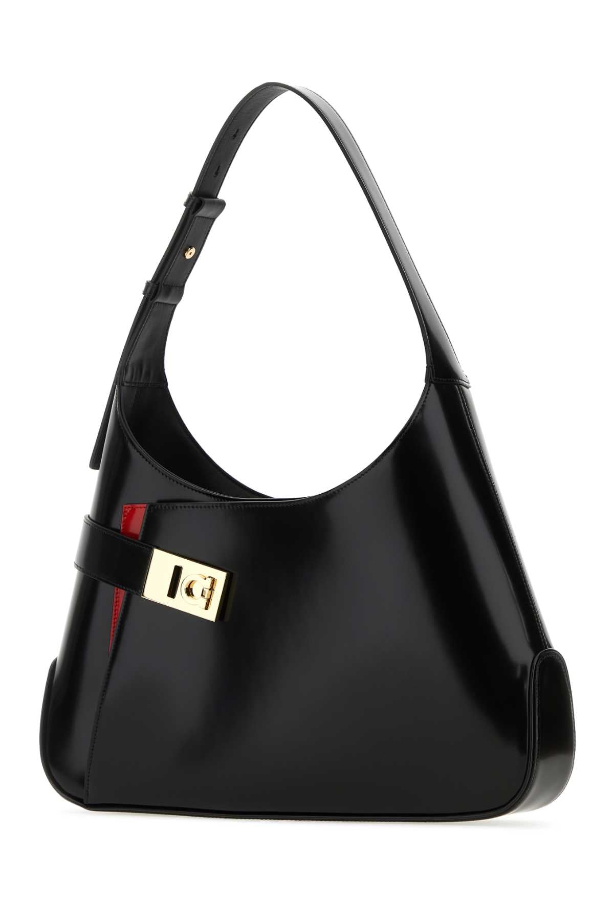 Salvatore Ferragamo Women Black Leather Large Arch Shoulder Bag - JUSTLUXURY