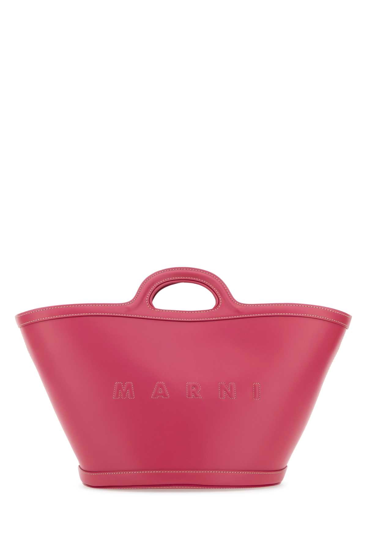 Marni Women Dark Pink Leather Small Tropicalia Handbag - JUSTLUXURY