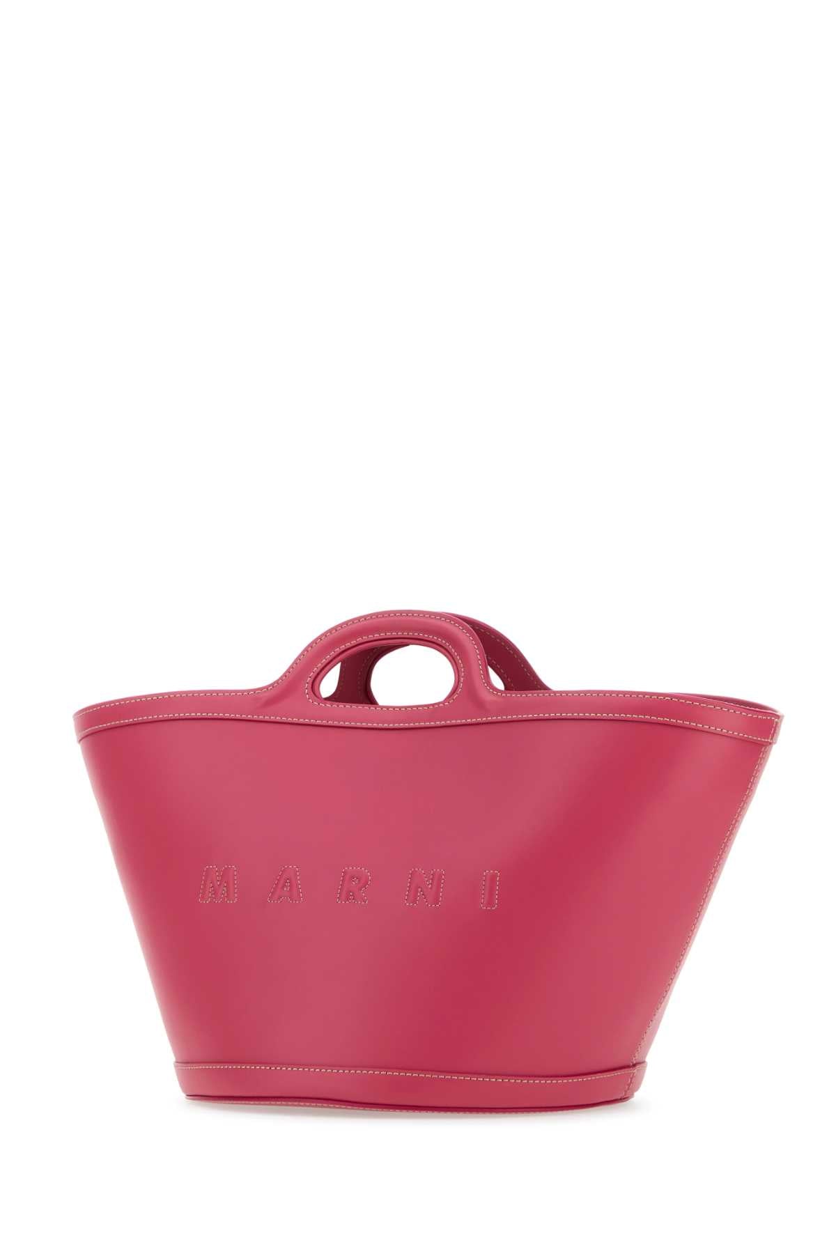 Marni Women Dark Pink Leather Small Tropicalia Handbag - JUSTLUXURY