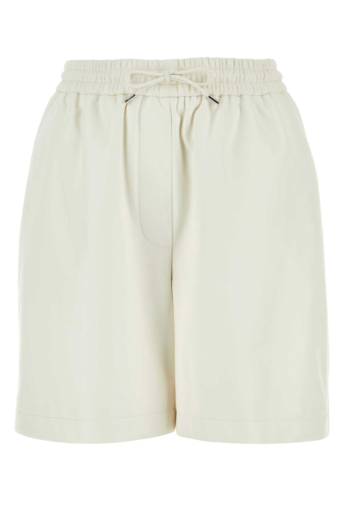 Loewe Women White Leather Shorts
