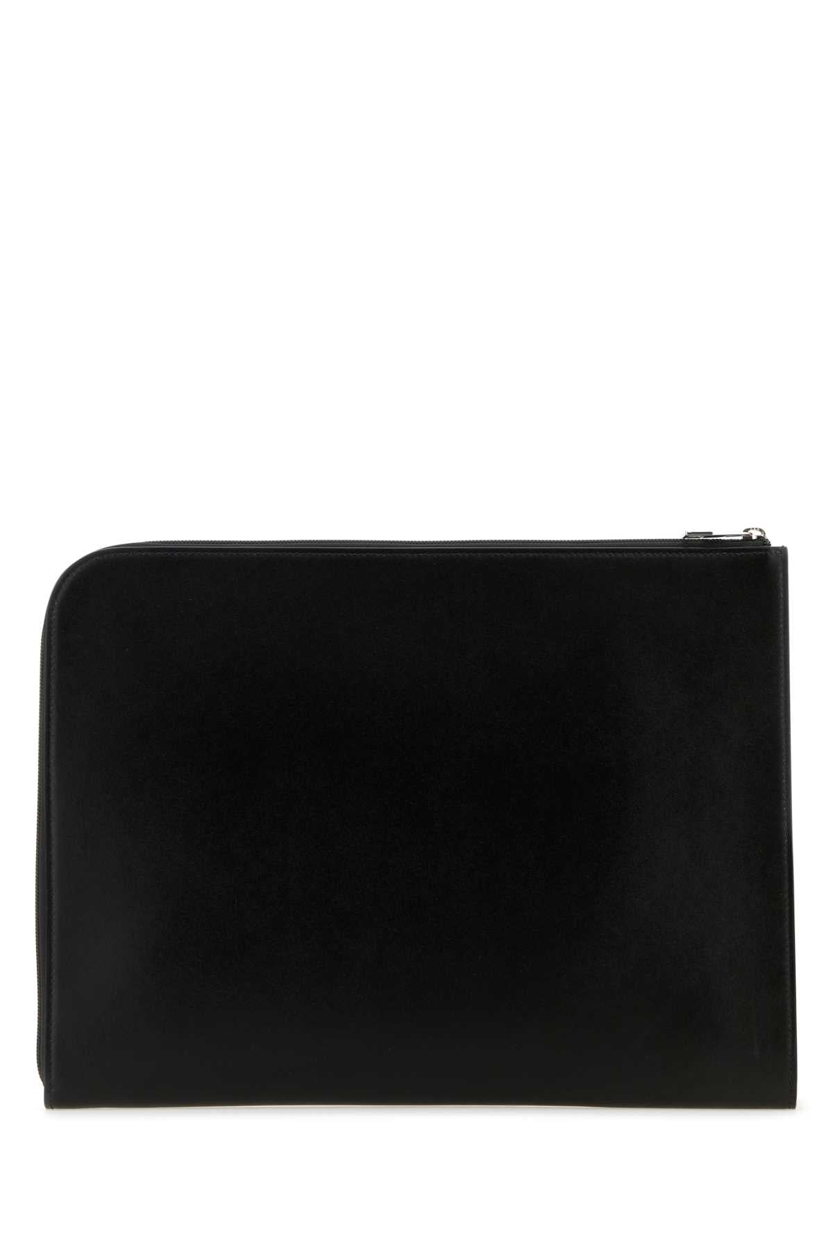 Alexander Mcqueen Men Black Leather Document Holder - JUSTLUXURY