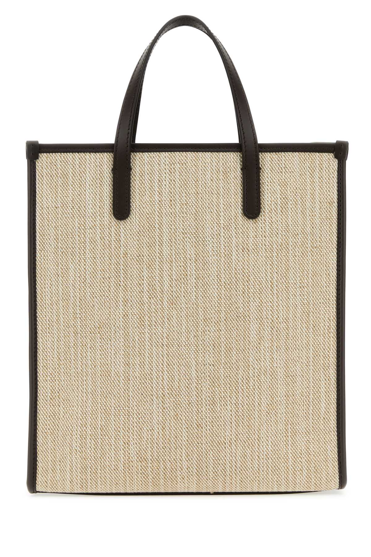 Dolce & Gabbana Men Sand Canvas Small Shopping Bag - JUSTLUXURY