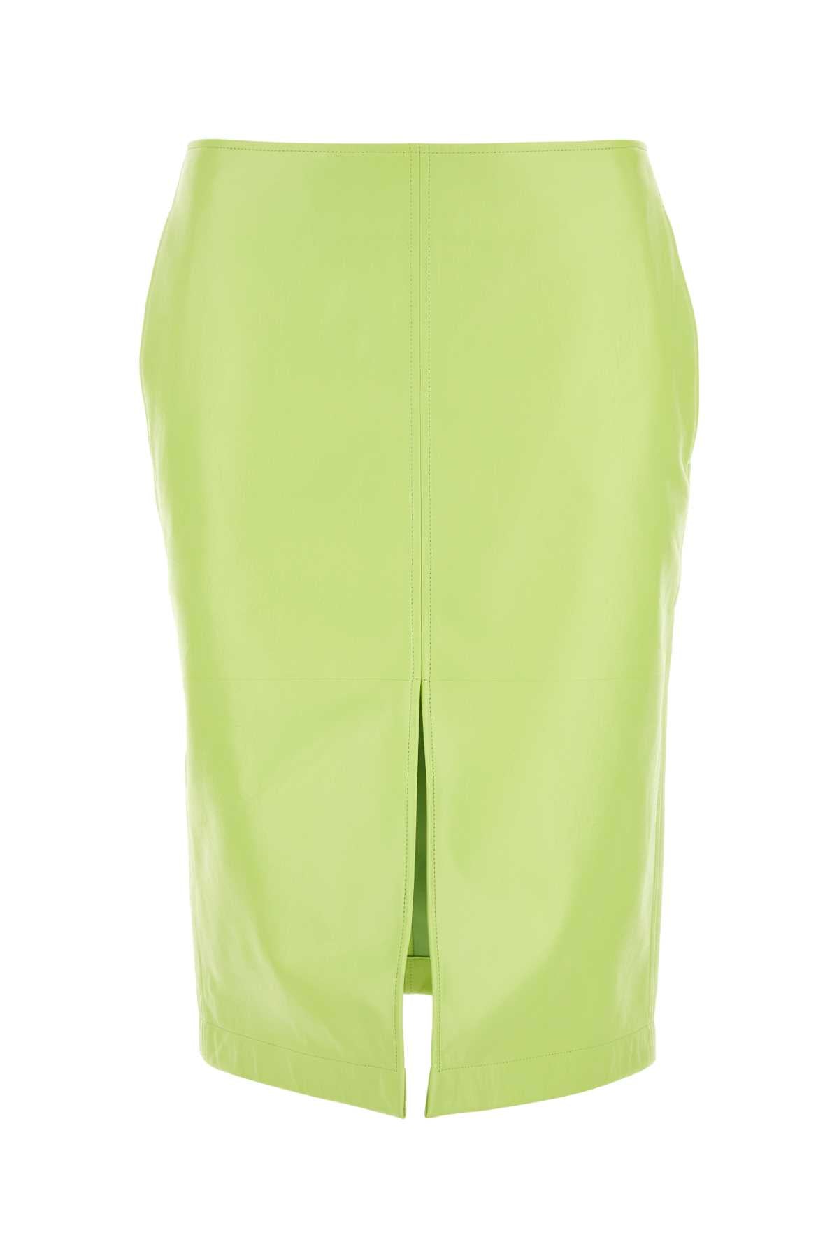 Bottega Veneta Women Fluo Yellow Shearling Skirt - JUSTLUXURY