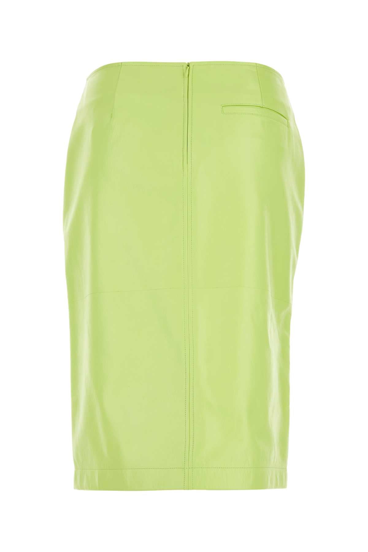 Bottega Veneta Women Fluo Yellow Shearling Skirt - JUSTLUXURY