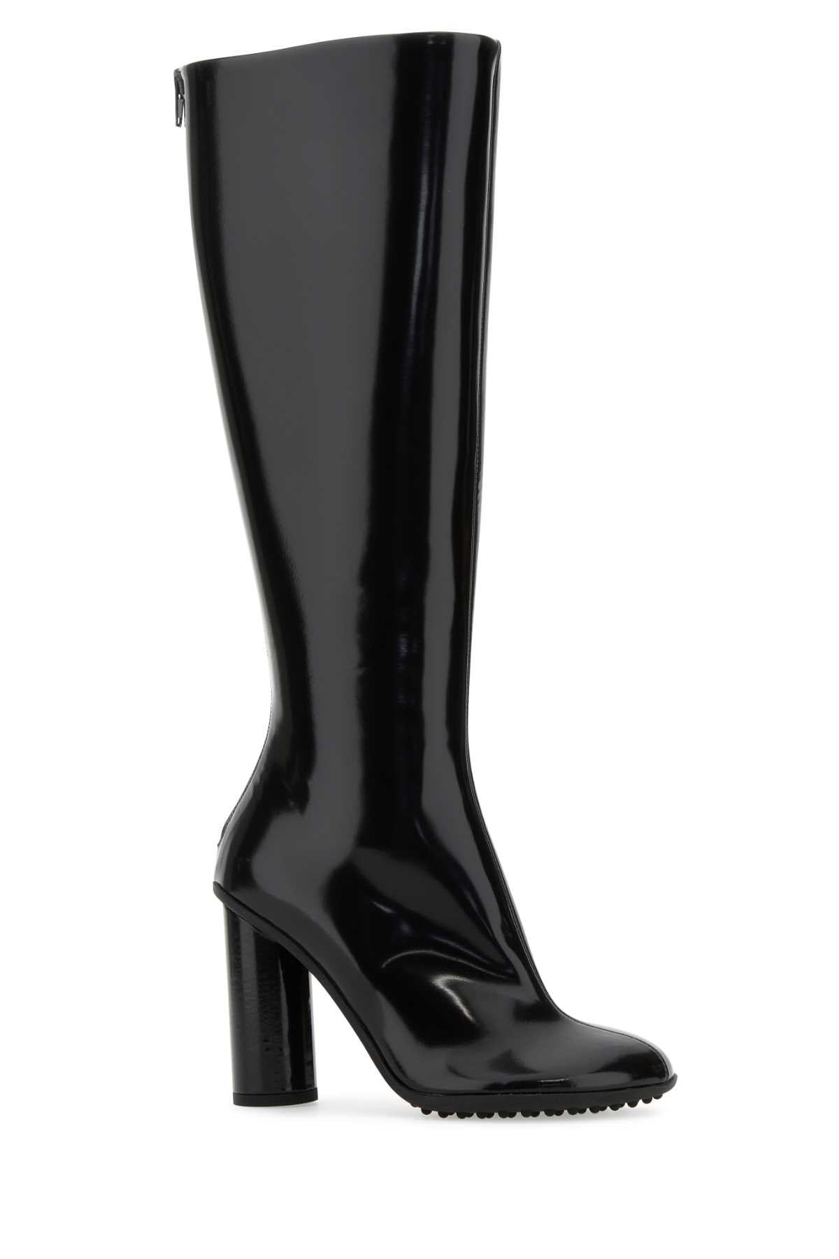 Bottega Veneta Women Black Leather Atomic Boots - JUSTLUXURY