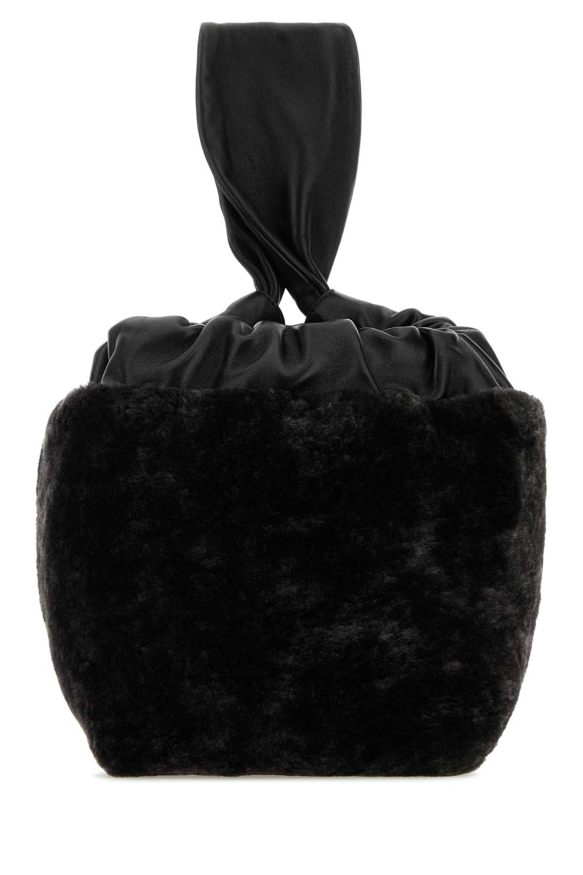 Jil Sander Women Black Shearling Clutch - JUSTLUXURY