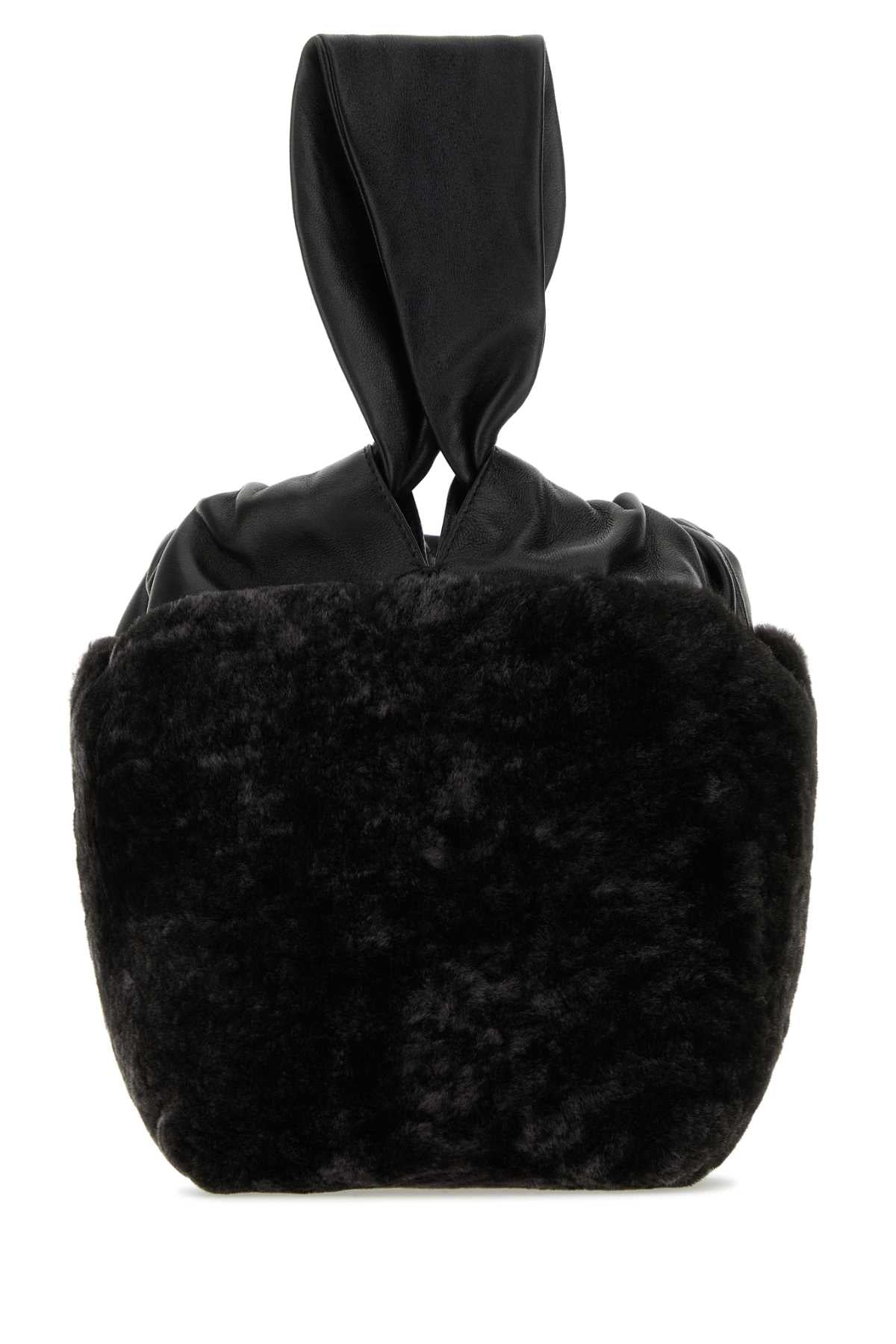 Jil Sander Women Black Shearling Clutch - JUSTLUXURY