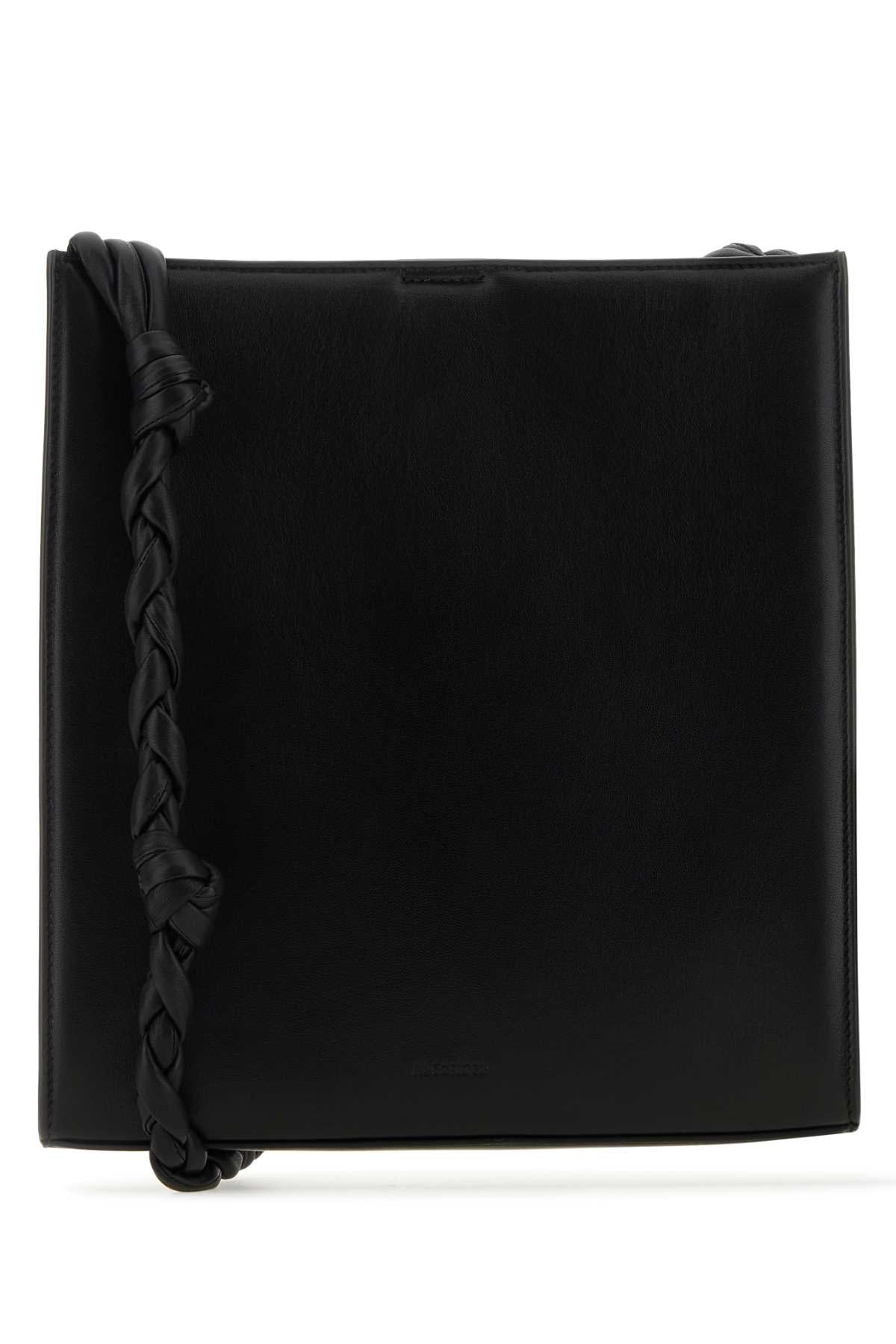 Jil Sander Women Black Leather Medium Tangle Shoulder Bag - JUSTLUXURY