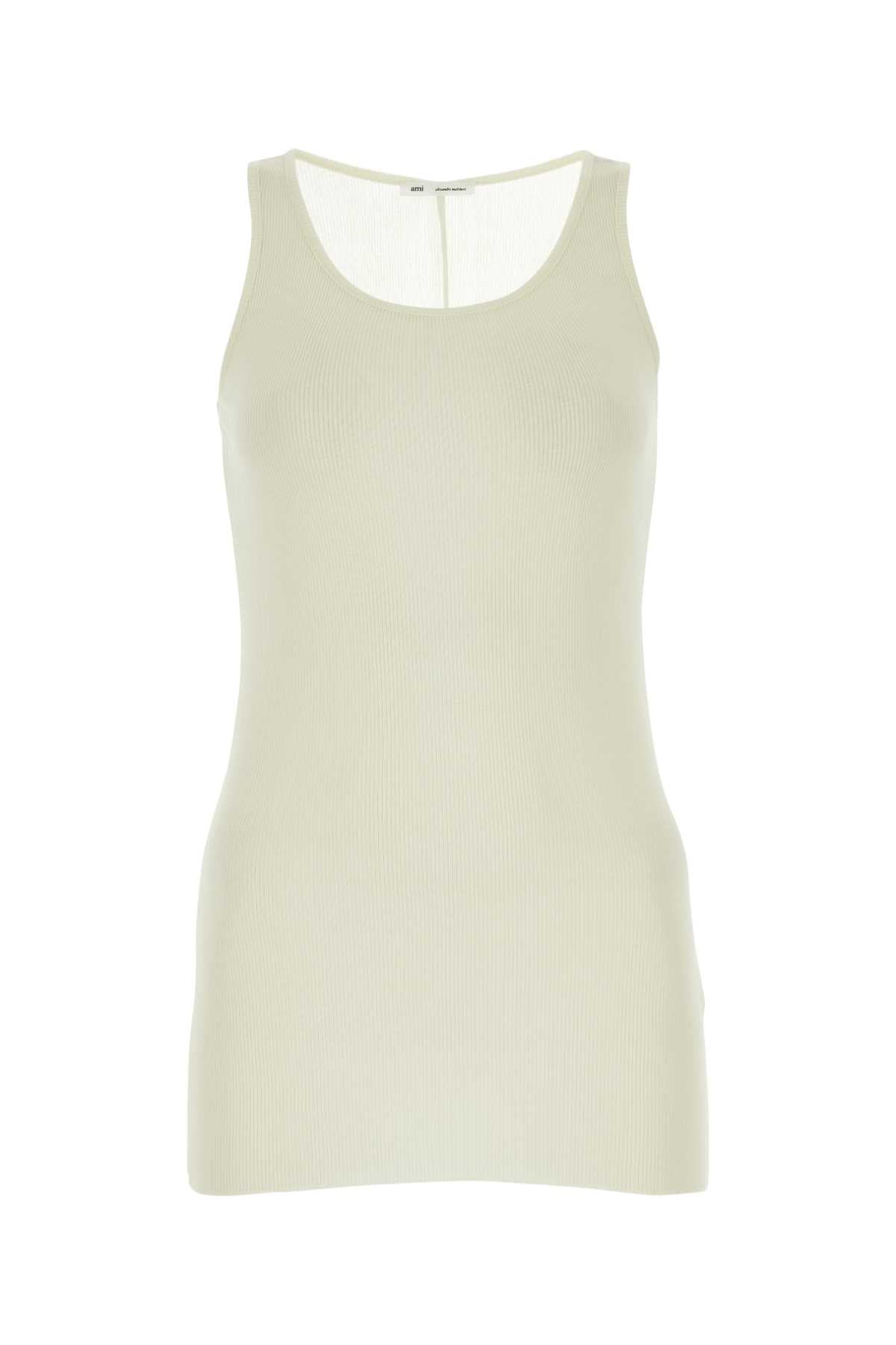 Ami Women Ivory Viscose Blend Tank Top - JUSTLUXURY