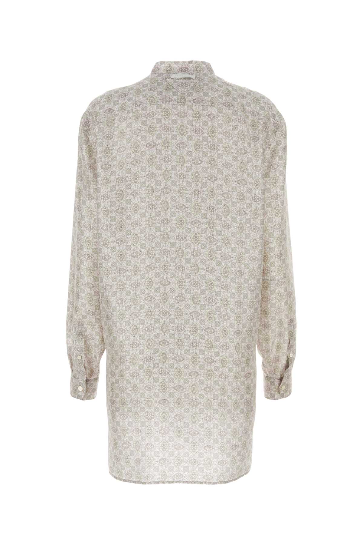 Prada Women Printed Silk Shirt Dress