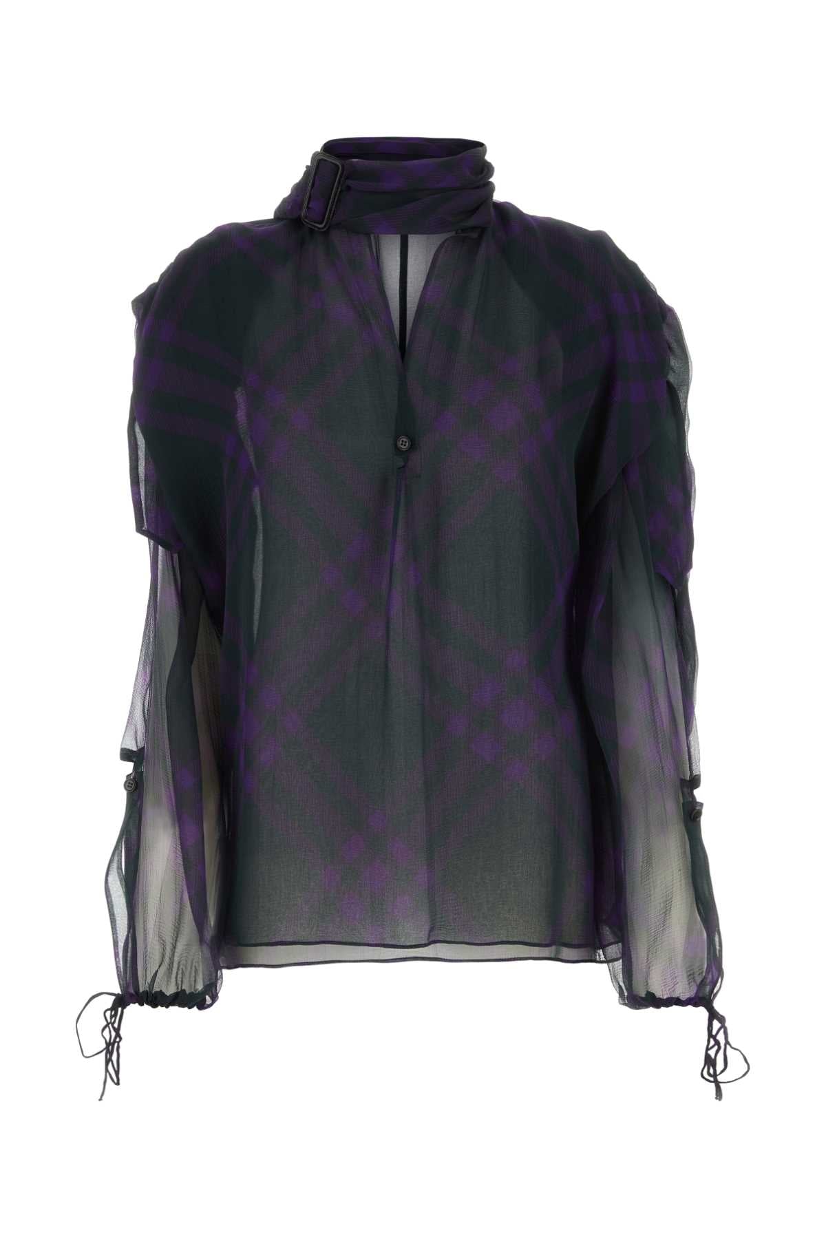 Burberry Women Printed Crepe Blouse - JUSTLUXURY