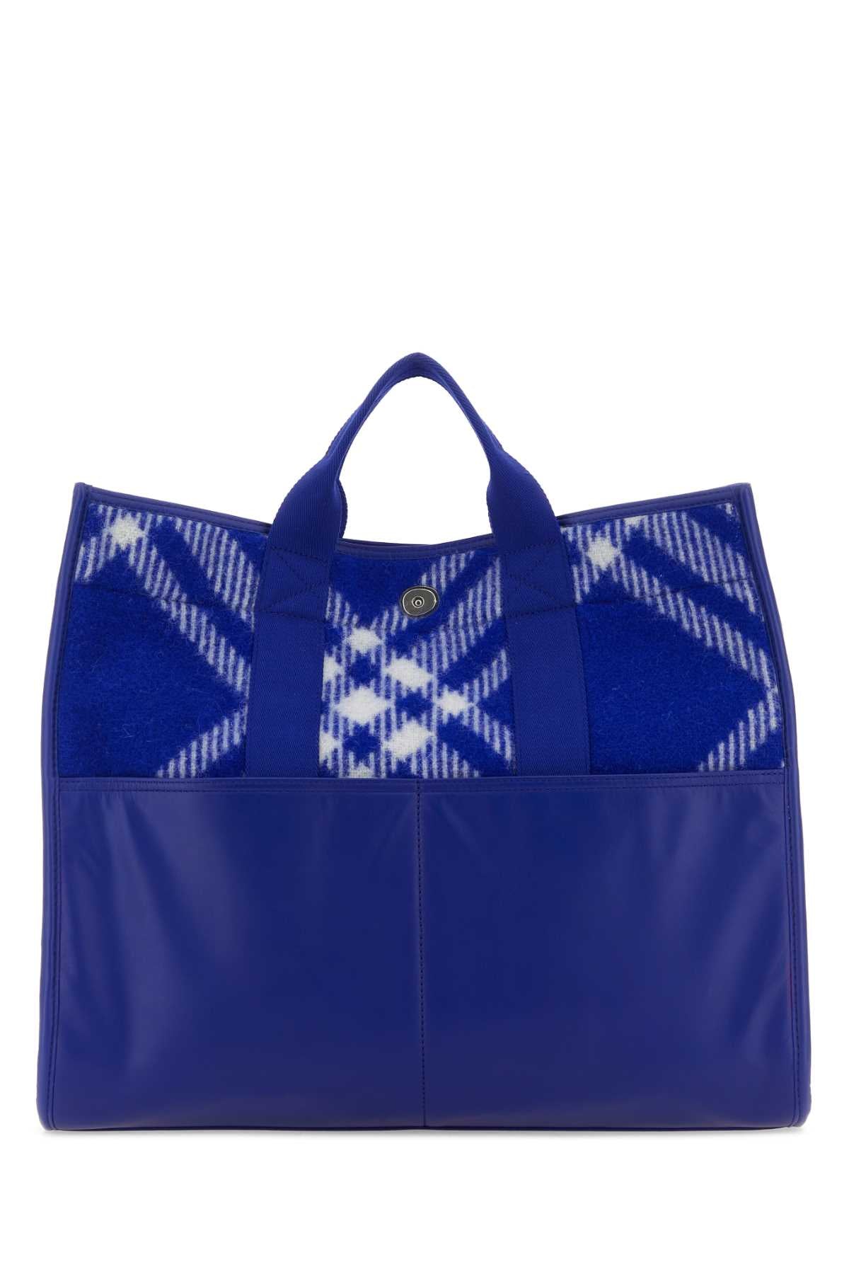 Burberry Men Embroidered Fabric Knight Shopping Bag - JUSTLUXURY