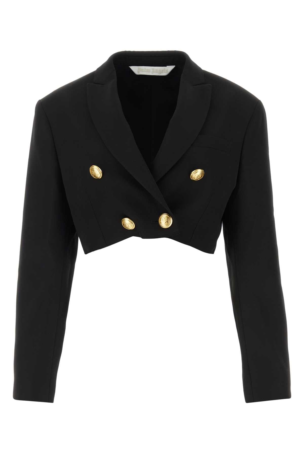 Palm Angels Women Black Polyester Blend Boyfriend Blazer - JUSTLUXURY