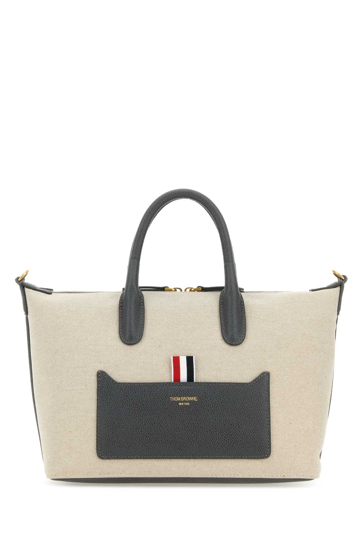 Thom Browne Women Sand Canvas Duffle Small Handbag