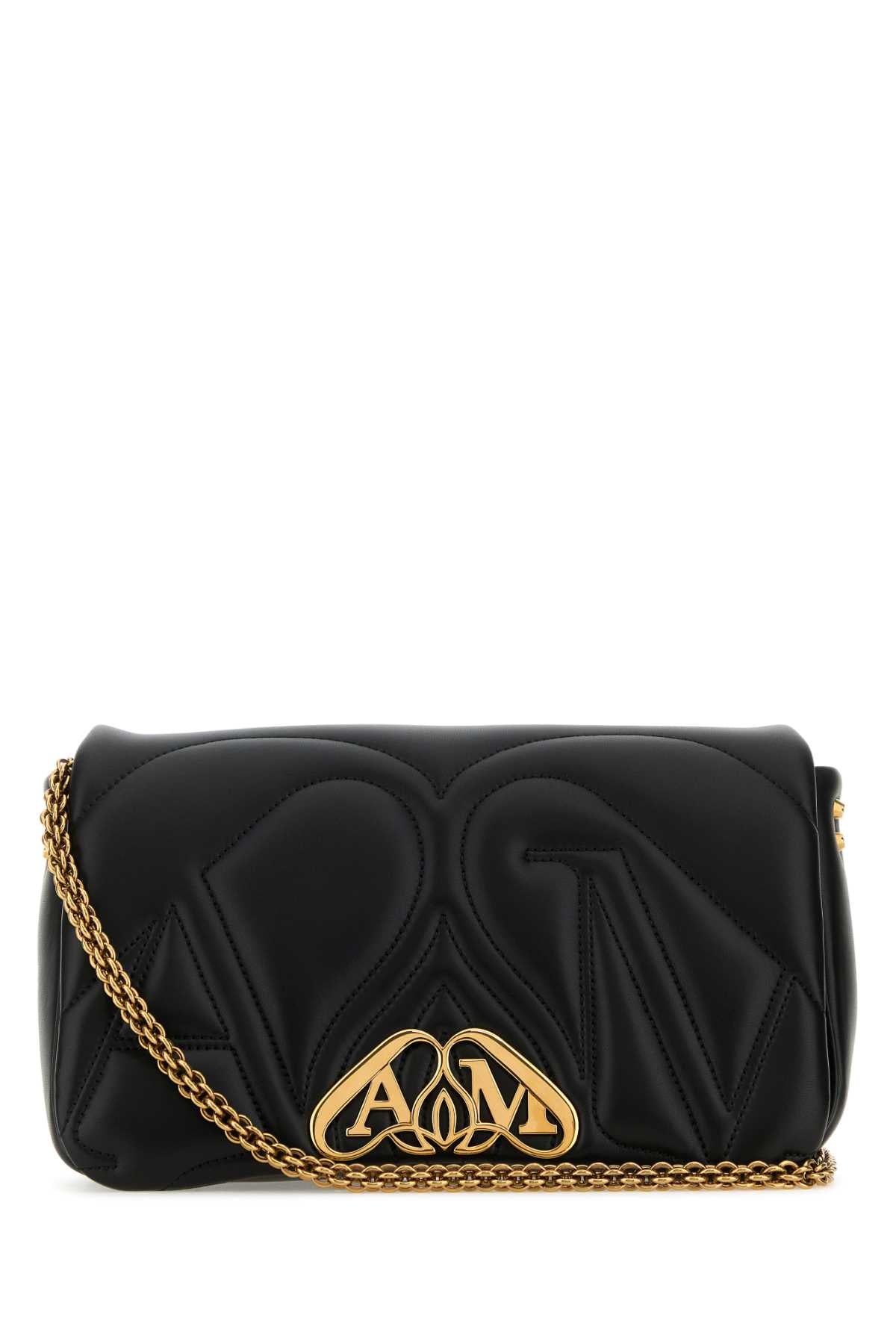 Alexander Mcqueen Women Black Leather Small Seal Shoulder Bag