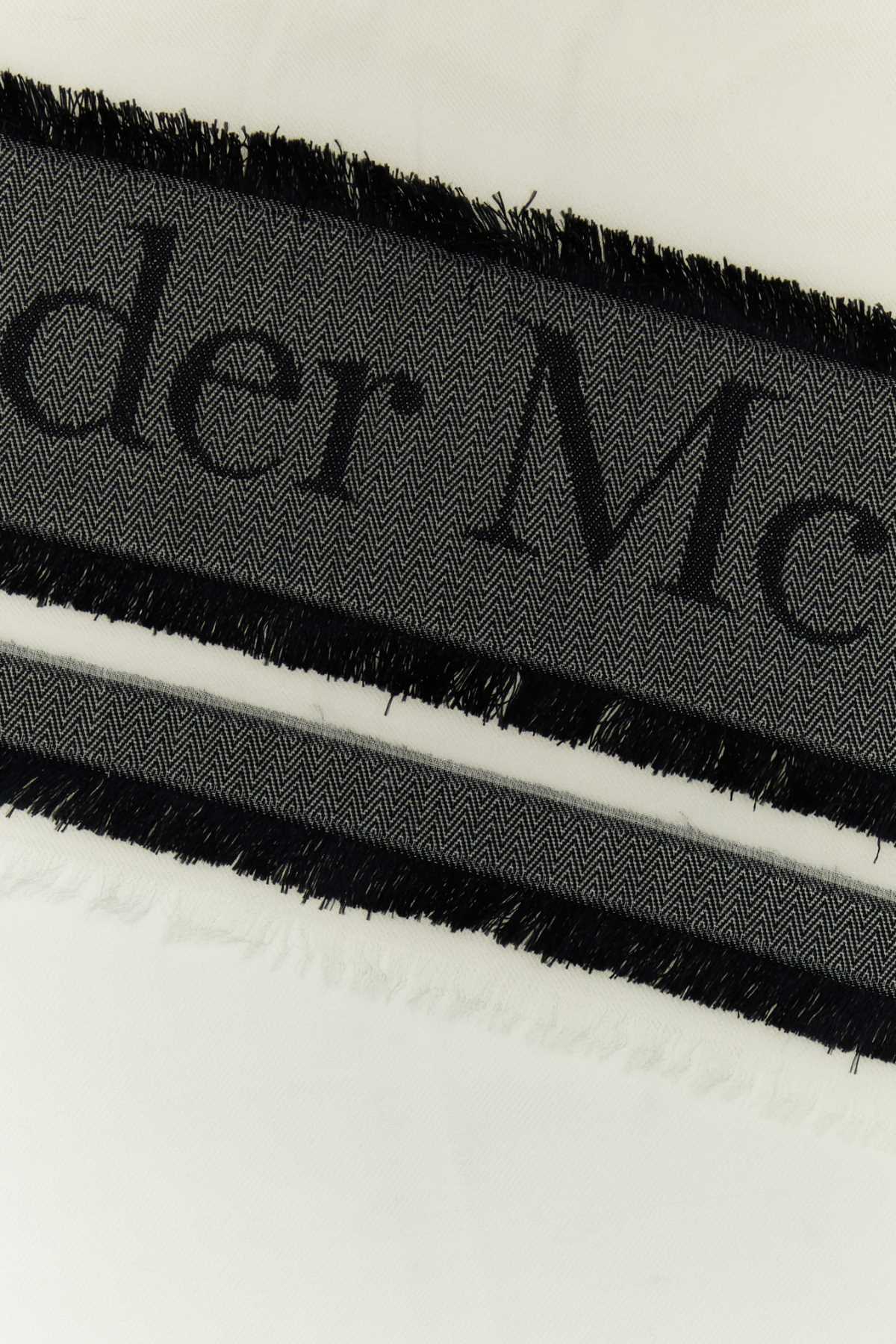 Alexander Mcqueen Women Ivory Wool Blend Foulard - JUSTLUXURY