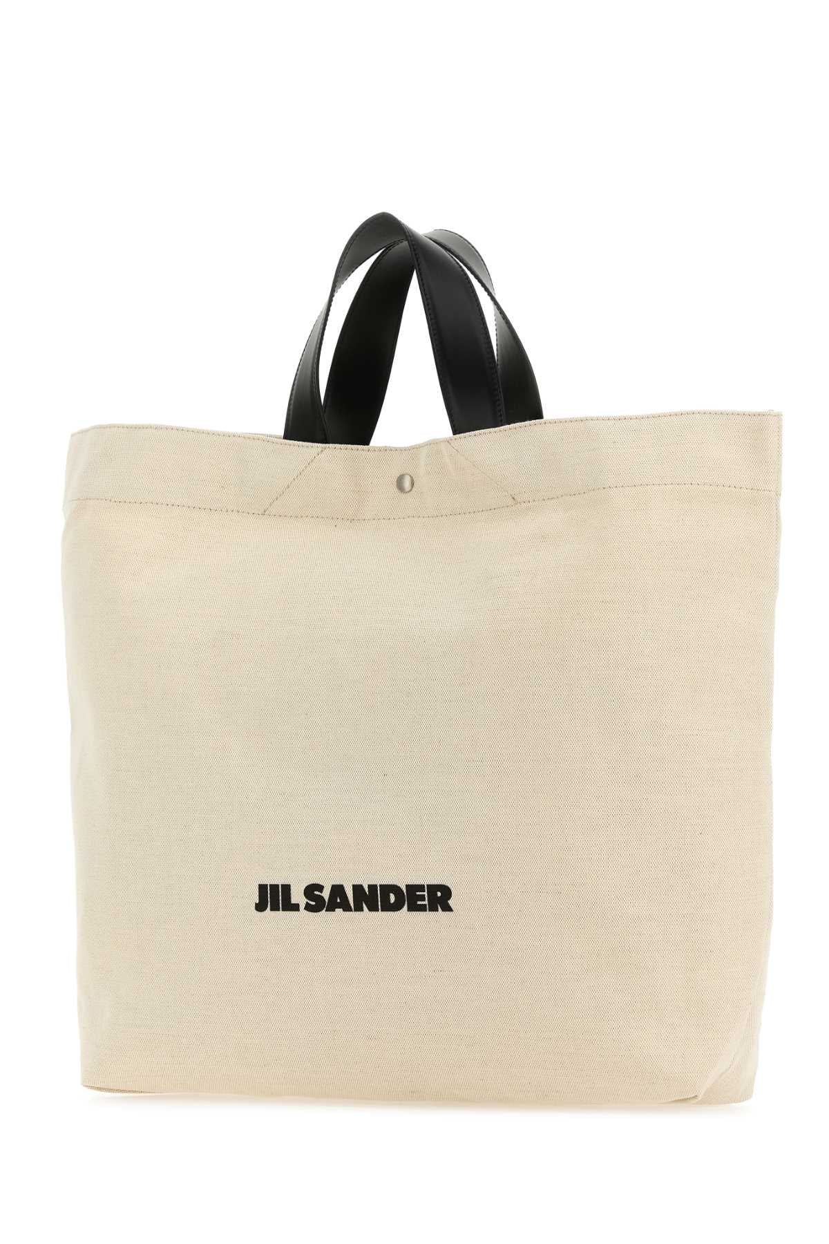 Jil Sander Women Sand Canvas Flat Shopping Bag