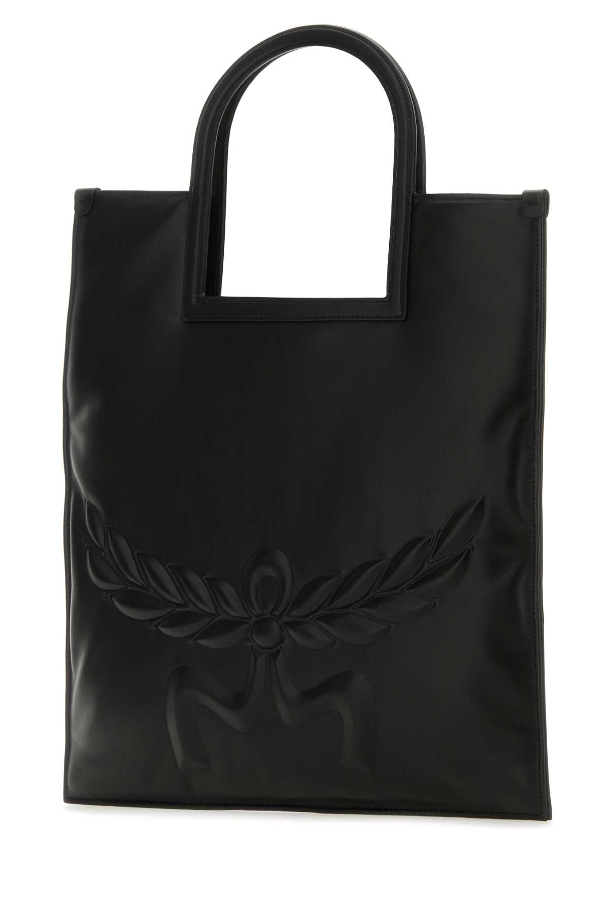 Mcm Women Black Nappa Leather Aren Shopping Bag