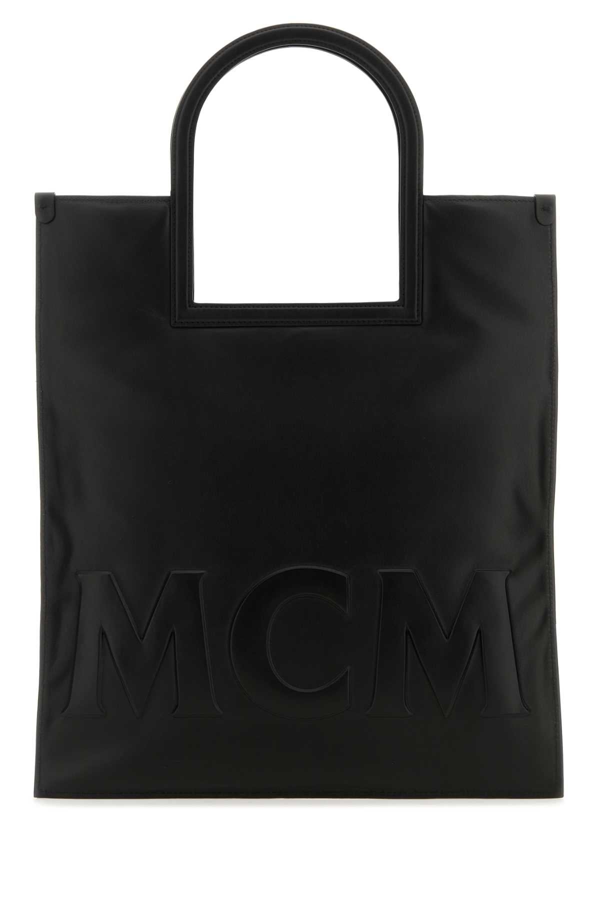 Mcm Women Black Nappa Leather Aren Shopping Bag