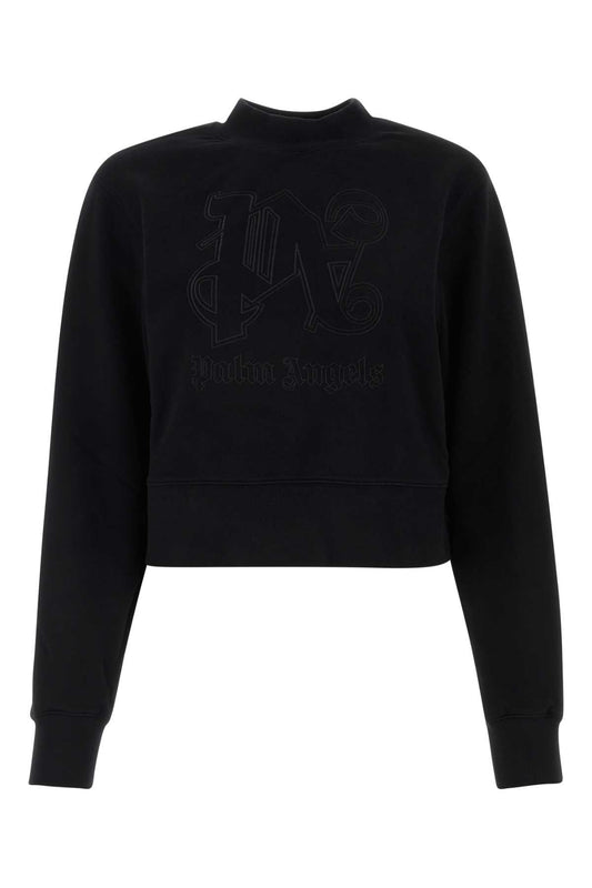 Palm Angels Women Black Cotton Sweatshirt