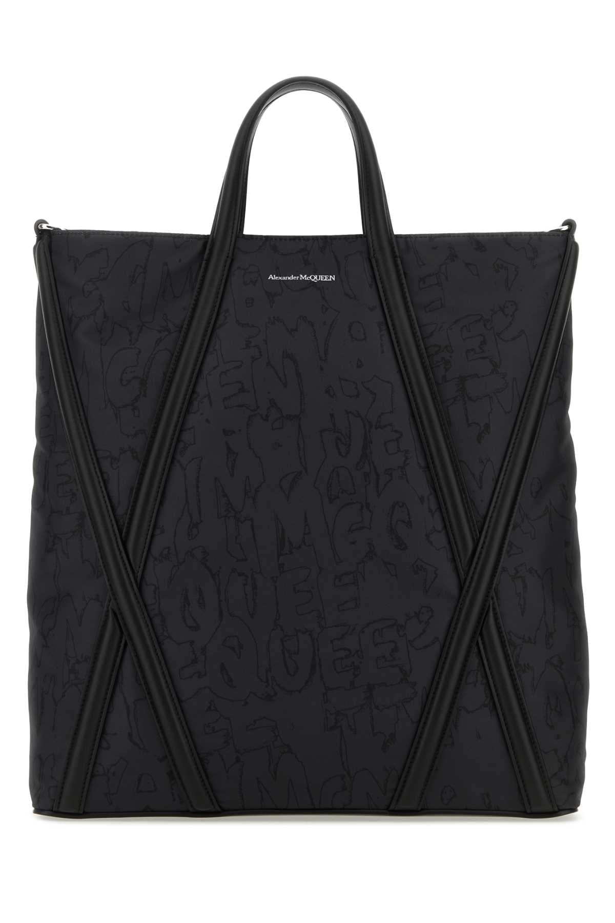 Alexander Mcqueen Men Black Nylon The Harness Shopping Bag - JUSTLUXURY