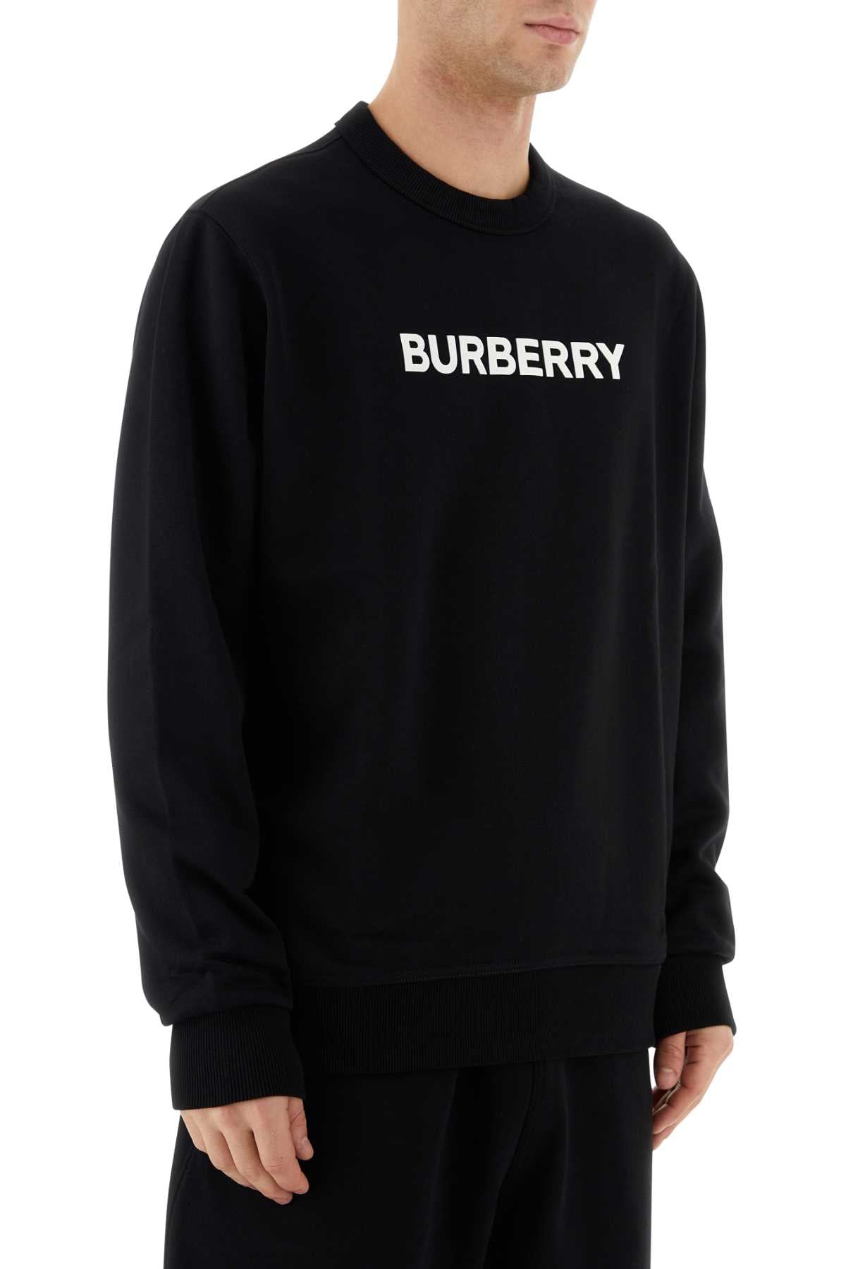 Burberry Men Black Stretch Cotton Oversize Sweater - JUSTLUXURY