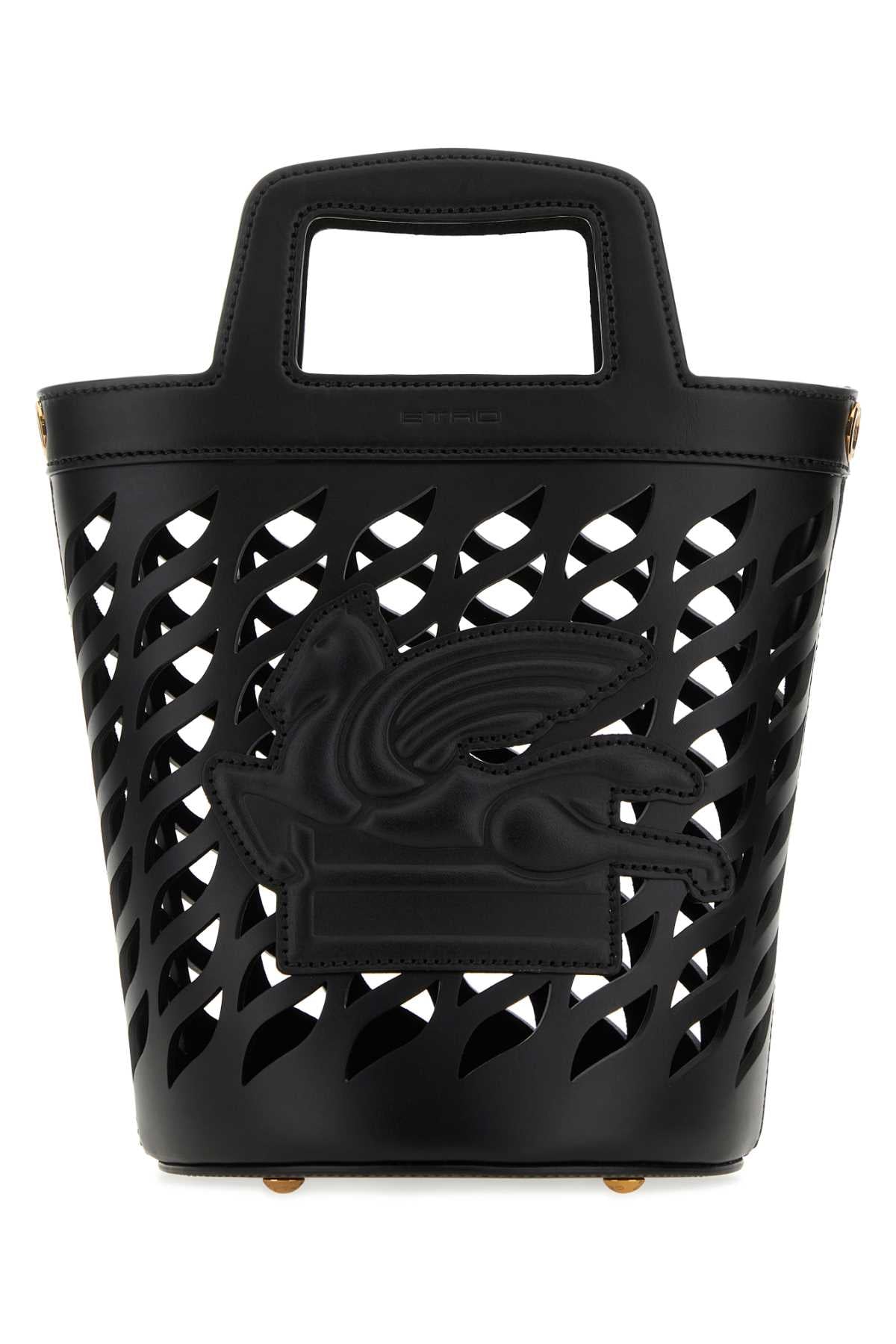 Etro Women Black Leather Coffa Bucket Bag - JUSTLUXURY