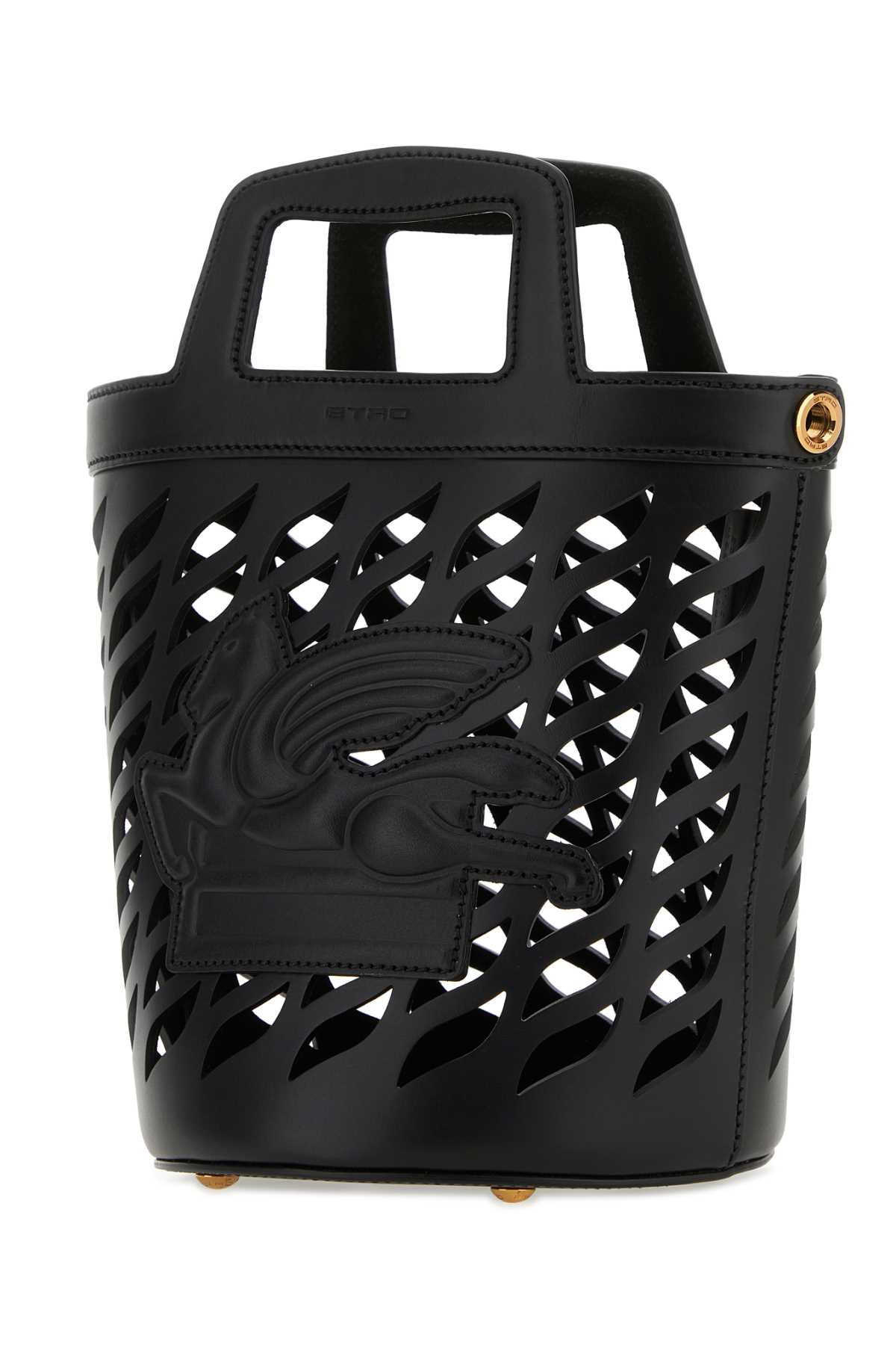 Etro Women Black Leather Coffa Bucket Bag - JUSTLUXURY