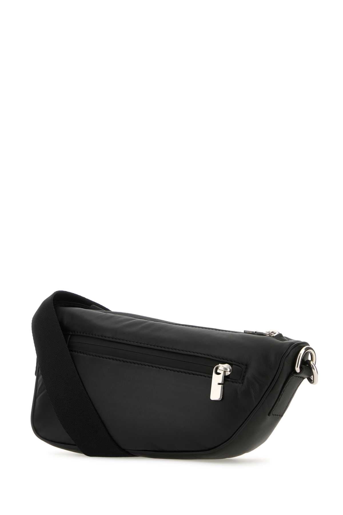 Burberry Men Black Leather Shield Crossbody Bag - JUSTLUXURY