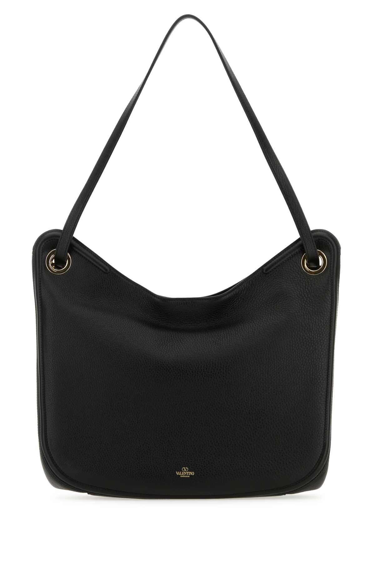 Valentino Garavani Women Black Leather Vlogo Moon Shopping Bag