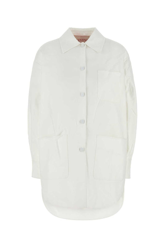 Valentino Garavani Women White Cotton Blend Oversize Jacket
