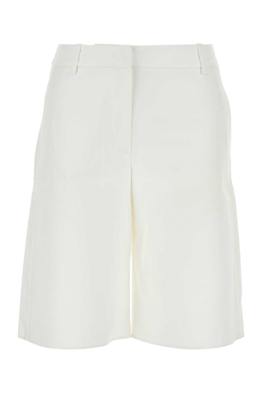 Valentino Garavani Women White Cotton Blend Shorts