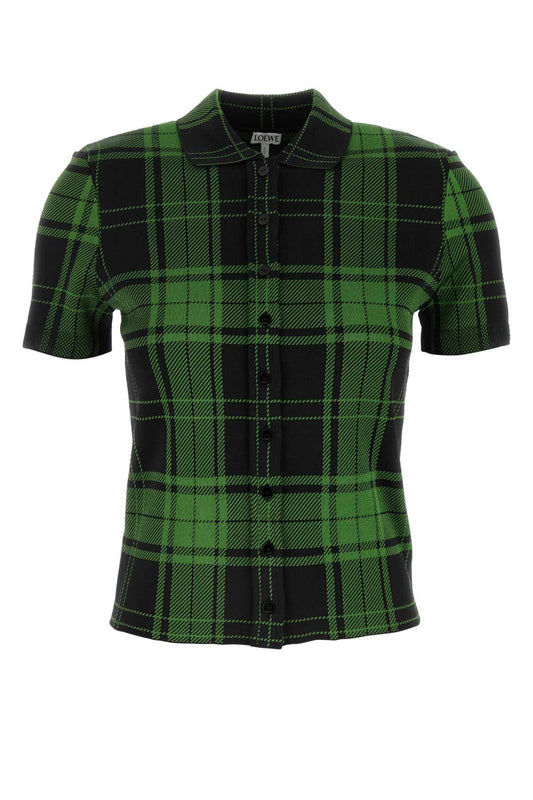Loewe Women Embroidered Stretch Silk Blend Shirt