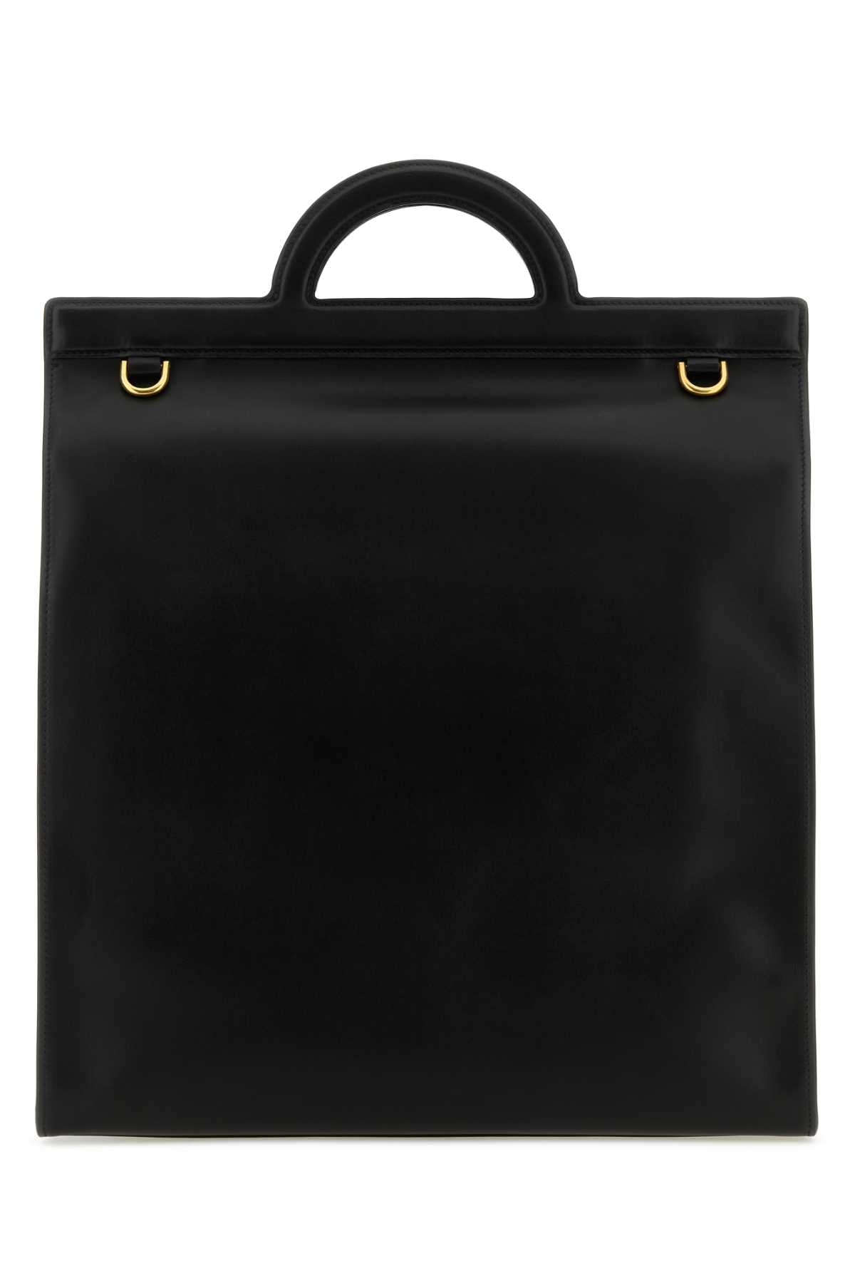 Valentino Garavani Men Black Leather Shopping Bag
