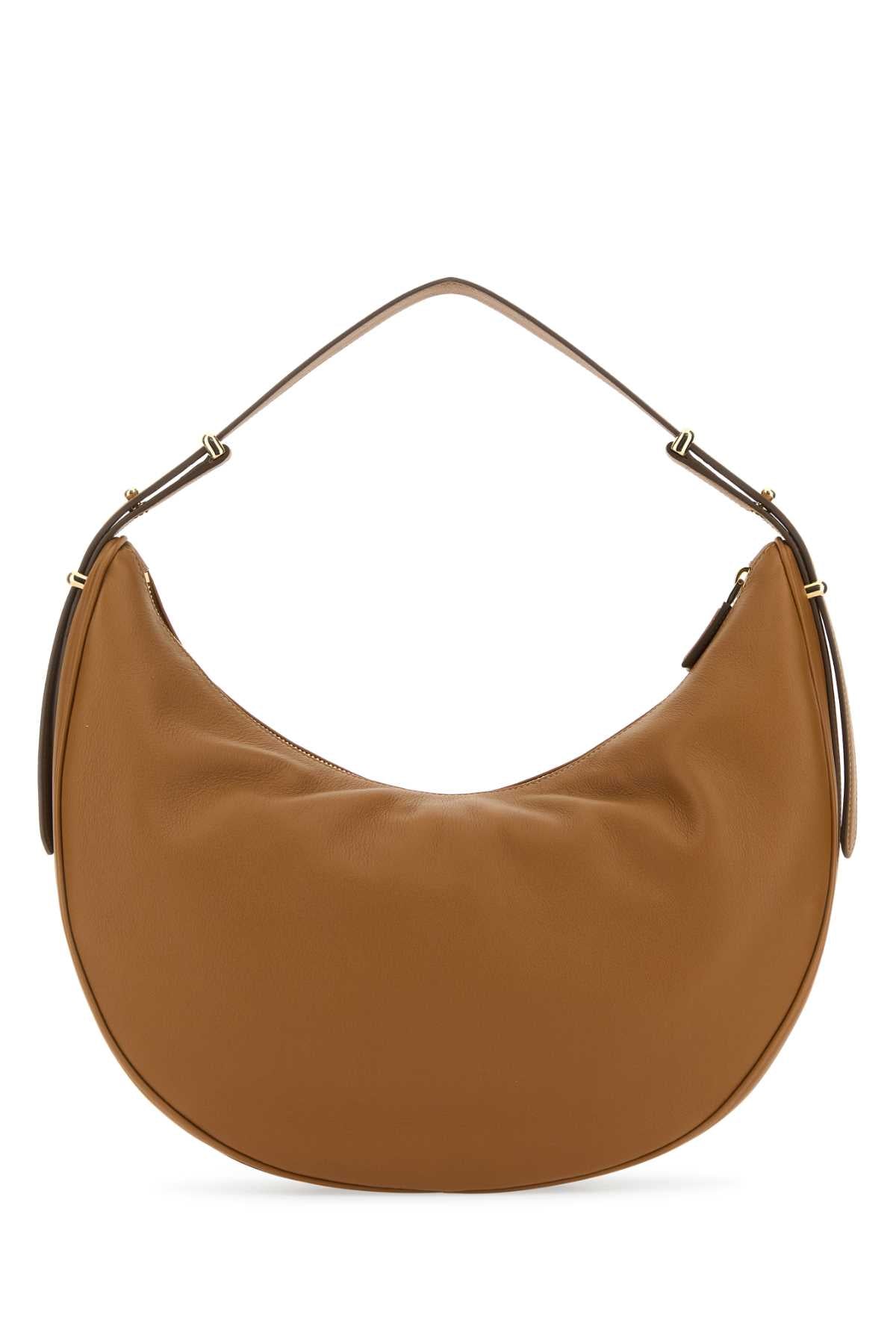 Prada Women Caramel Leather Big Arquã¨ Handbag
