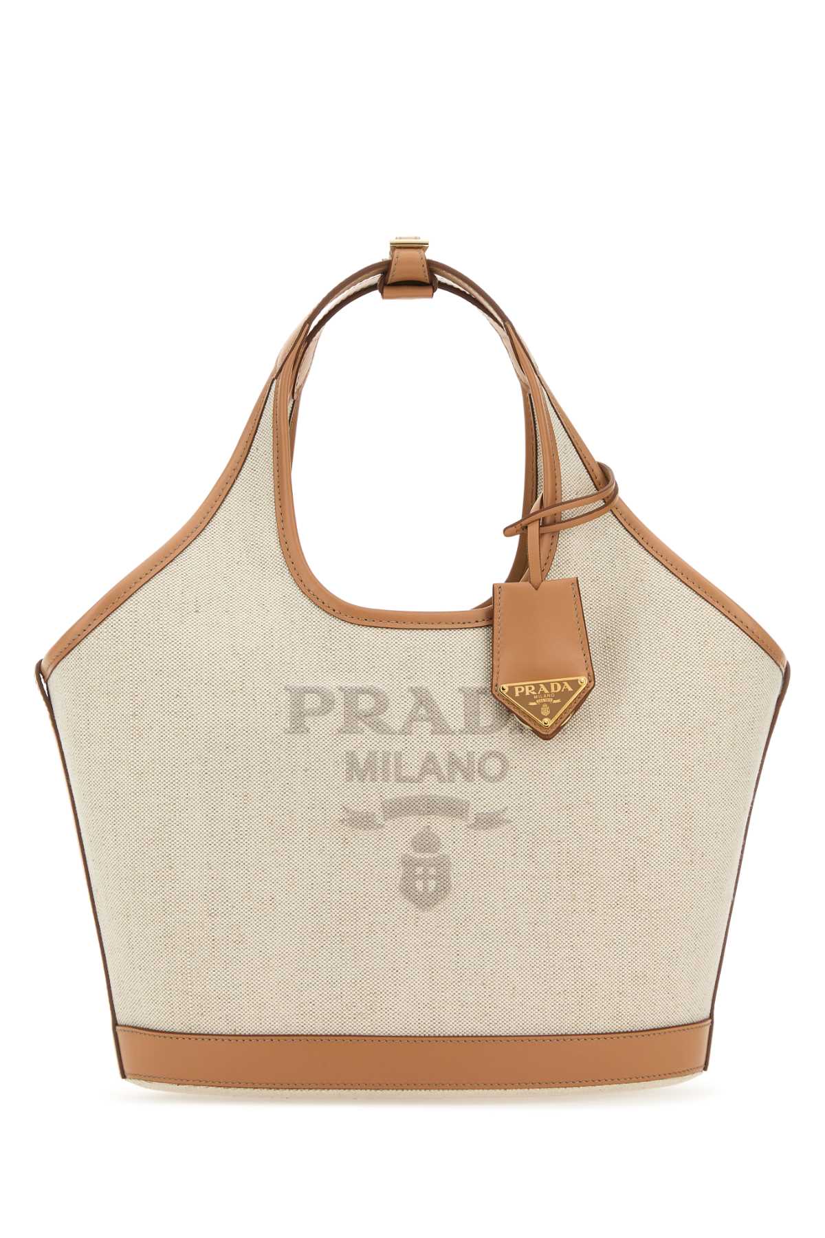 Prada Women Sand Canvas Handbag