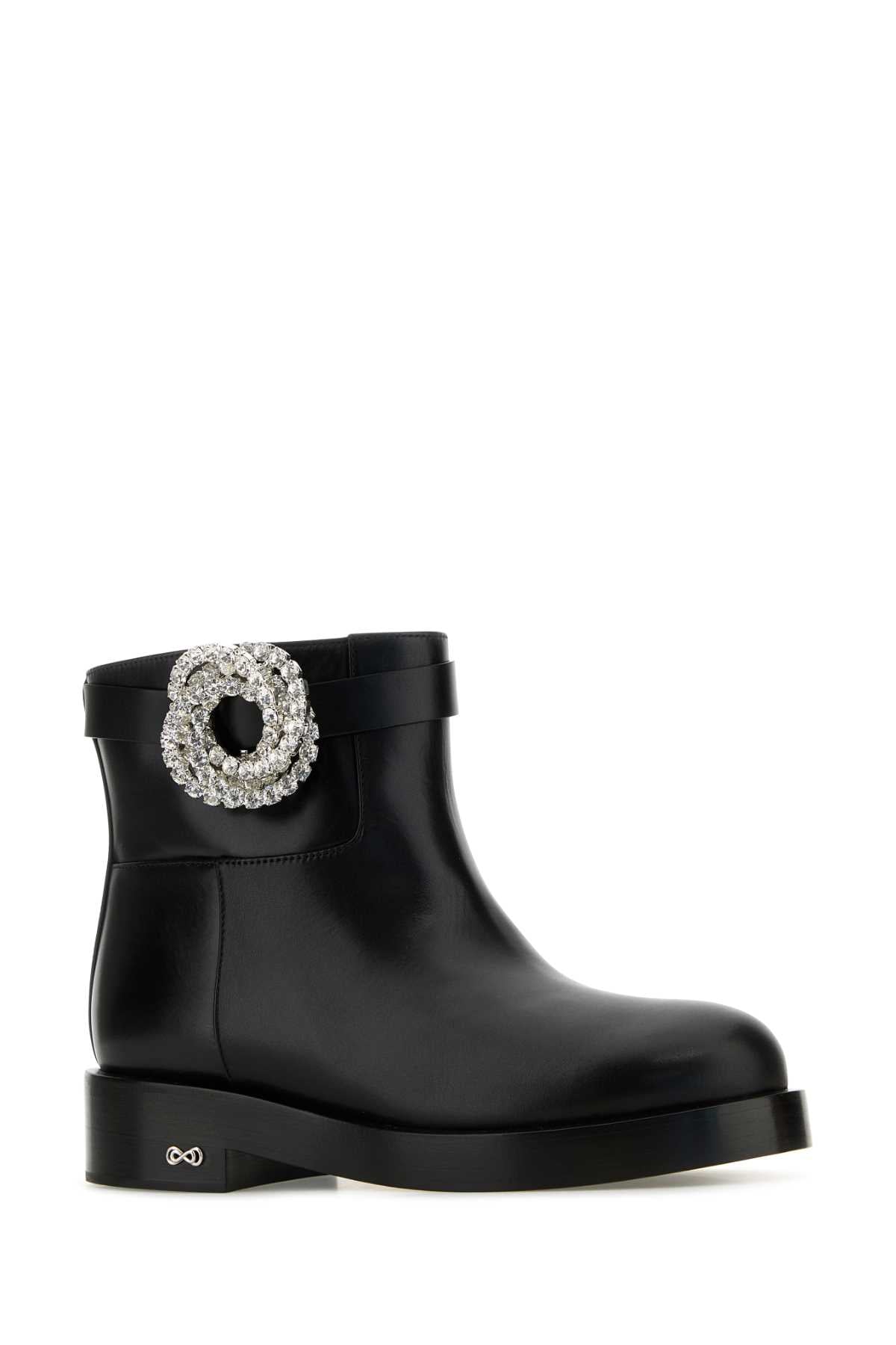 Mach&Mach Women Black Leather Galaxy Ankle Boots