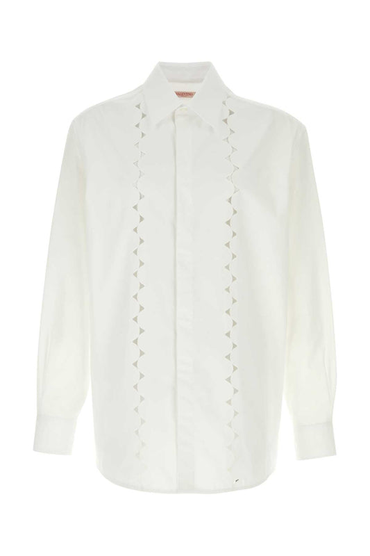 Valentino Garavani Men White Poplin Shirt