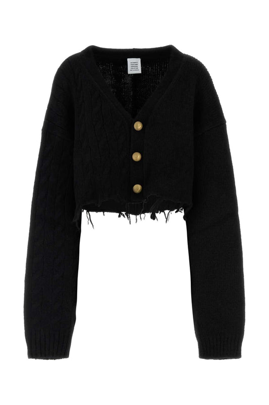 Vetements Women Black Alpaca Blend Cardigan