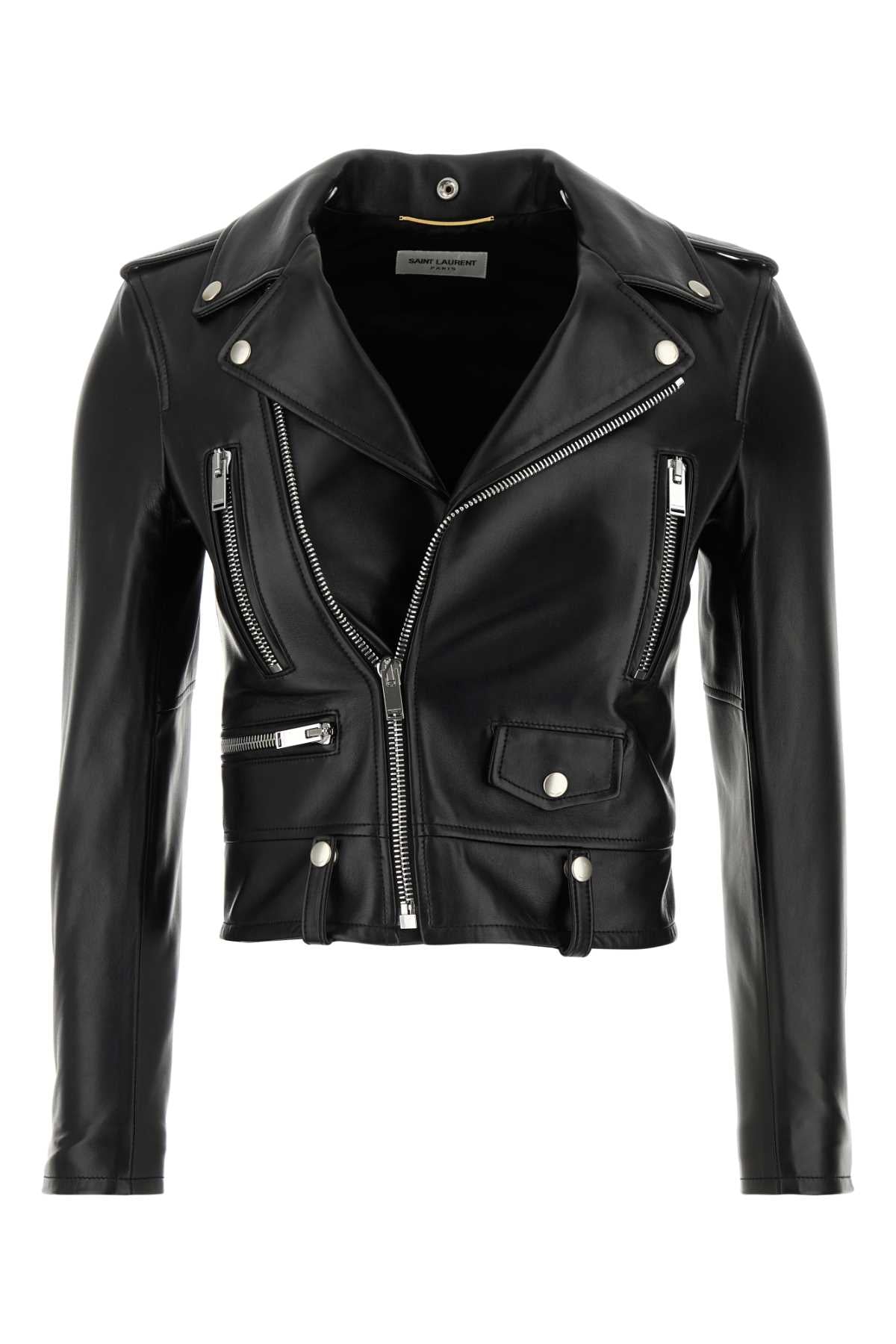 Saint Laurent Women Black Nappa Leather Jacket