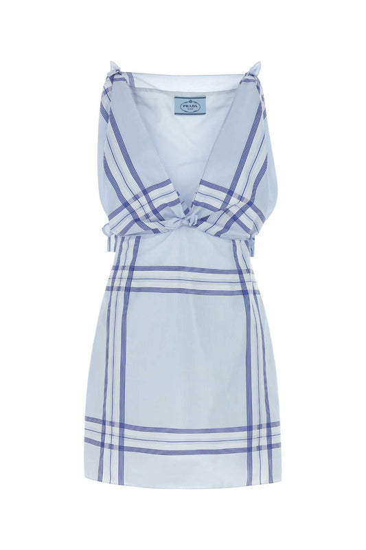 Prada Women Embroidered Cotton Mini Dres