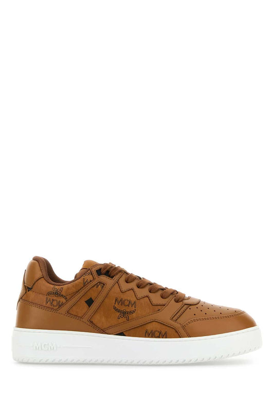 Mcm Men Printed Canvas Terrain Sneakers