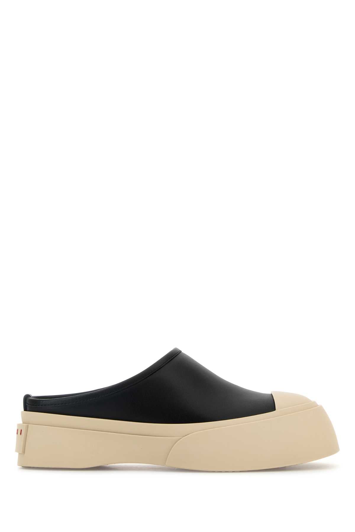 Marni Women Black Leather Pablo Slippers