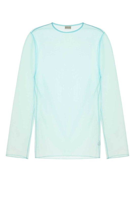 Dries Van Noten Men Light Blue Organza Camille Top