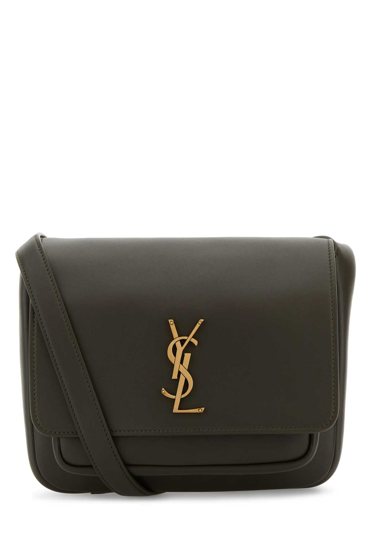 Saint Laurent Women Bottle Green Leather Niki Crossbody Bag