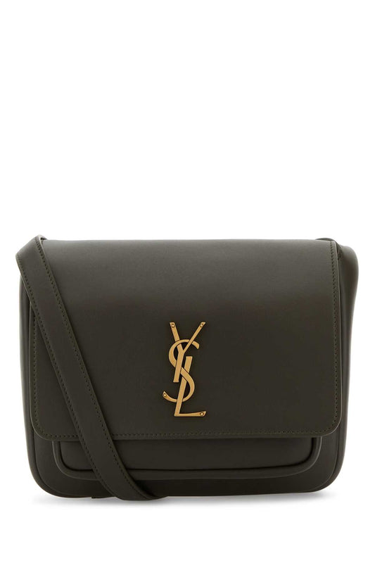 Saint Laurent Women Bottle Green Leather Niki Crossbody Bag