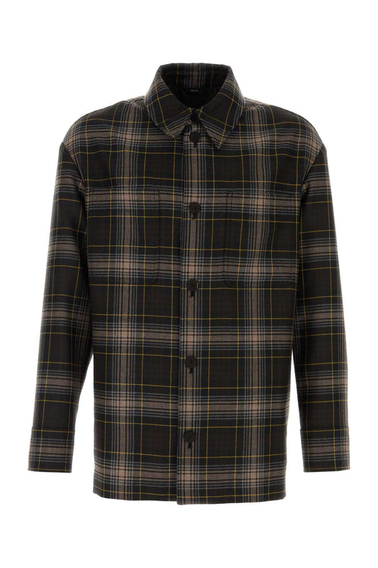 Fendi Men Embroidered Wool Shirt