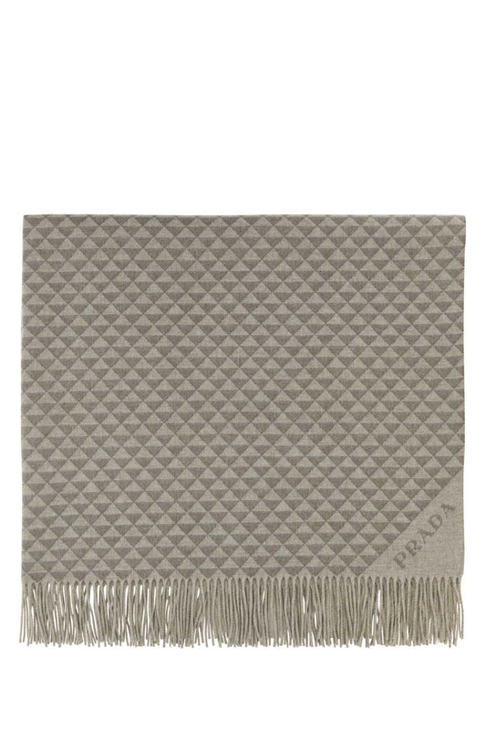 Prada Unisex Embroidered Wool Blend Symbole Double Blanket
