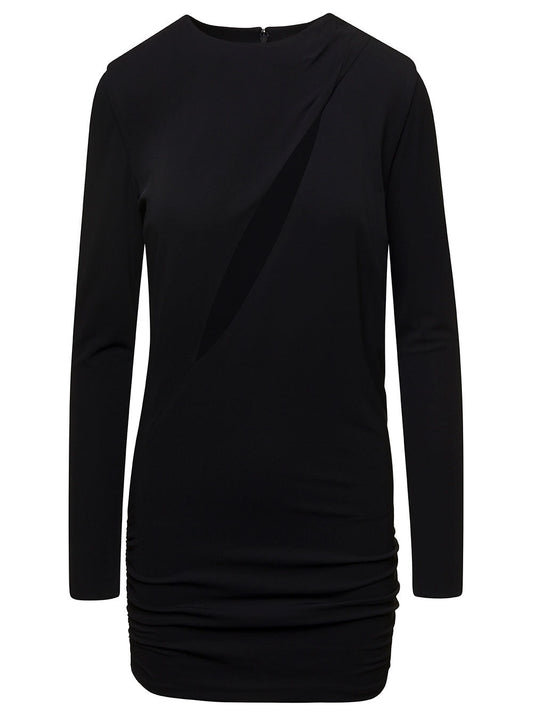 Versace Women Black Fitted Minidress With Cut-Out Detail In Viscose Woman